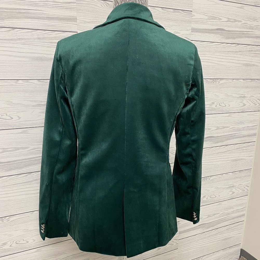 Velvet Blazer- Green - Picture 3 of 5